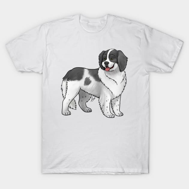 Dog - Landseer Dog - Black and White T-Shirt by Jen's Dogs Custom Gifts and Designs